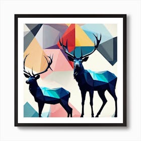 Deer Abstract Painting Art Print