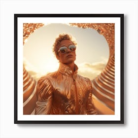 Man In A Golden Suit Art Print