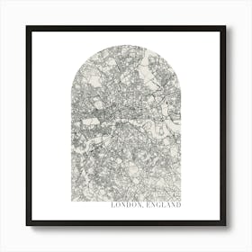 London England Boho Minimal Arch Street Map 1 Art Print