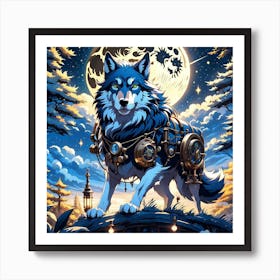 Steampunk Wolf 7 Art Print