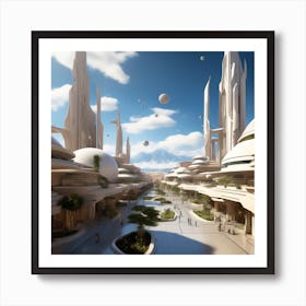 Futuristic City 250 Art Print