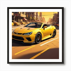 Yellow Toyota 86 Art Print