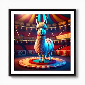 Llama Big Top Circus Ringmaster Art Print