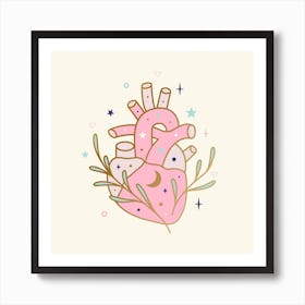 Heart With Foliage Art Print