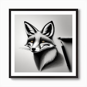 Fox Head 5 Art Print