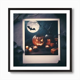 Halloween Polaroid Frame Art Print