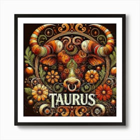 Taurus Zodiac Sign, Earth Element, The Bull 1 Art Print