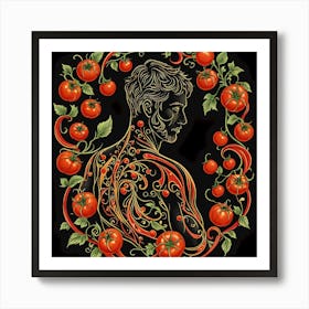 Farmer's Secrets of Tomatoes, Black, Red & Yellow Art Print