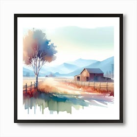 Watercolor Landscape Painting 66 Art Print