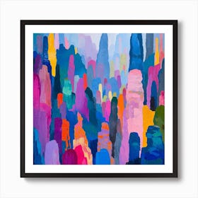 Colourful Abstract Zhangjiajie National Forest China 2 Art Print