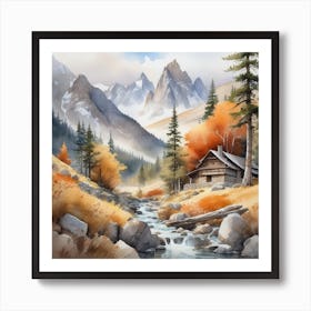 Cabin In The Mountains 14 Art Print