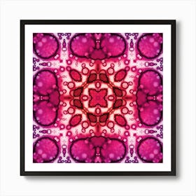 Bright Red Watercolor Flower Pattern 1 Art Print