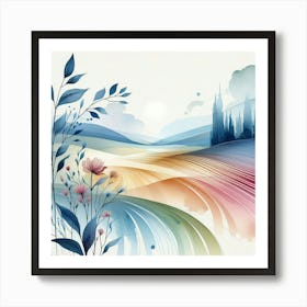 Watercolor Landscape Painting 40 Art Print