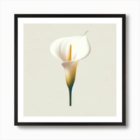 "Graceful Calla Lily: Nature's Elegance"  Behold the "Graceful Calla Lily," a digital artwork that captures the essence of minimalist elegance. This piece, with its smooth gradients and subtle light play, is perfect for enhancing tranquil, modern decor. Its depiction of serenity is ideal for those seeking a touch of nature's purity. Add this captivating floral print to your collection and invite calm sophistication into your space. Art Print