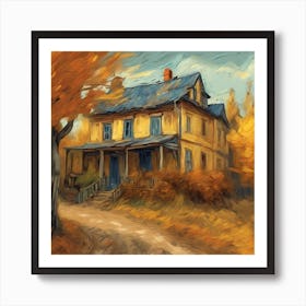 Old House In Autumn Art Print