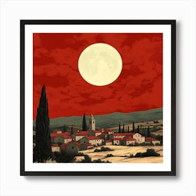 Full Moon In Tuscany Art Print