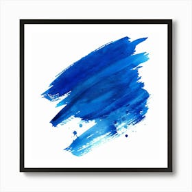 Blue Watercolor Brush Stroke 1 Art Print