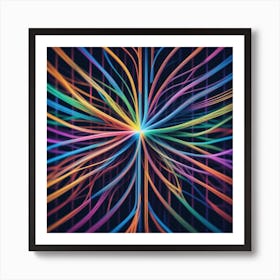 Abstract Background With Colorful Lines 3 Art Print