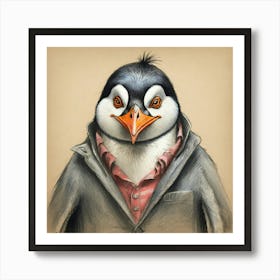 Penguin In A Suit 4 Art Print