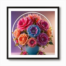 3d Flower Arrangement Art Print