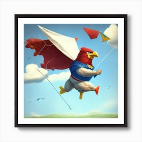 Super Bird Flying Kite Art Print