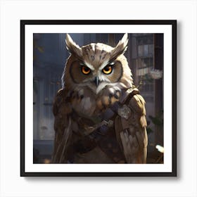 Owl stand Art Print
