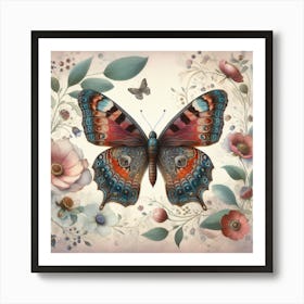 Victorian Butterfly Naturalist Illustration II Art Print