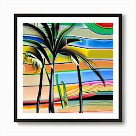 Palm Trees At Sunset Art Print