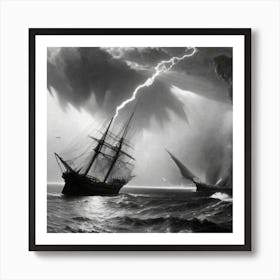 Storm Black And White Art Print