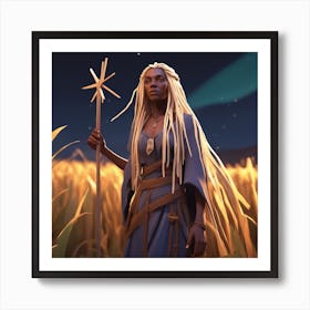 Witch In A Field Art Print