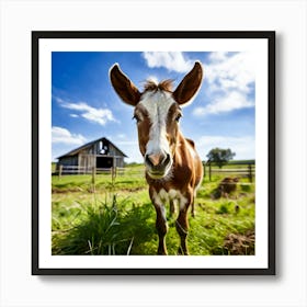 Head Horse Rural Farm Goat Nature Field Mammal Pony Animal Grass Cow Equestrian Pasture (6) Art Print