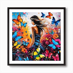 Butterfly Girl 11 Art Print