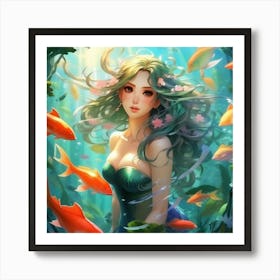 Anime Art, Mermaid 1 Art Print