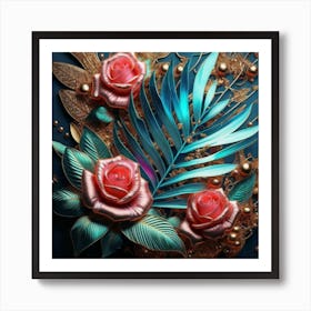 Abstract Roses Art Print