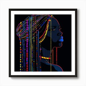 African Girl With Beads Art Print