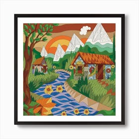 Small mountain village 22 Art Print