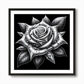 Robot Rose 1 Art Print