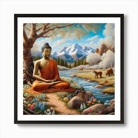 Buddha in Spring 1 Art Print