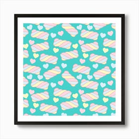 Candy Hearts Art Print