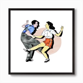 Dance Until Morning Square Art Print