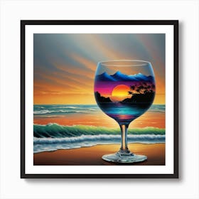 Sunset In A Wine Glass Art Print