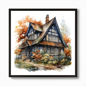 Watercolor Of A Cottage 1 Art Print