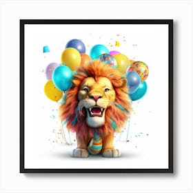 Birthday Lion 1 Art Print