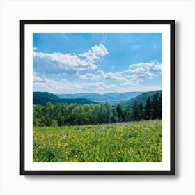 A Panoramic Scene Capturing The Essence Of A Clear Spring Day In Nature Soft Sunlight Filtering Thr (1) 2 Poster