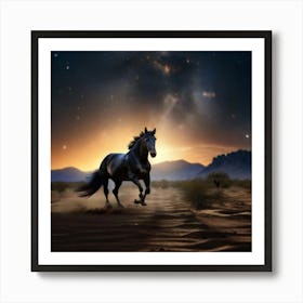 Horse In The Desert Art Print