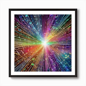 Abstract Colorful Light Burst Art Print