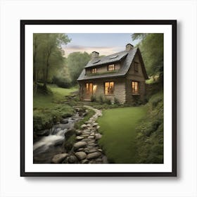 Cottage In The Woods Art Print