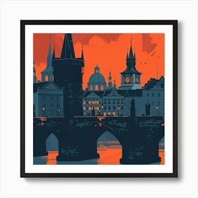 A Prague With Charles Bridge Lofi Illustration 1720467760 1 Art Print