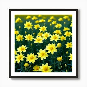 Yellow Flowers In A Field 4 Art Print