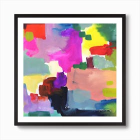 Abstract Painting with Peach Art Print